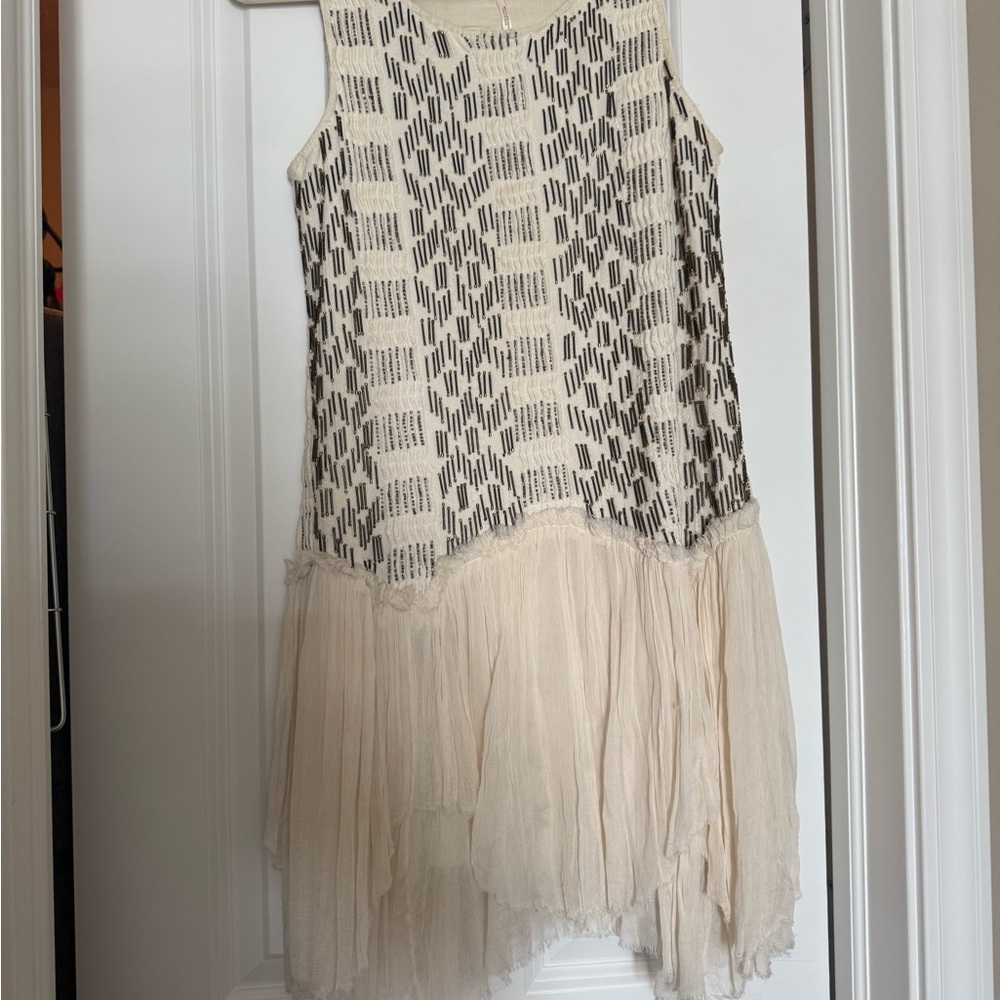 Free People Sleeveless Dress - Cream and Black